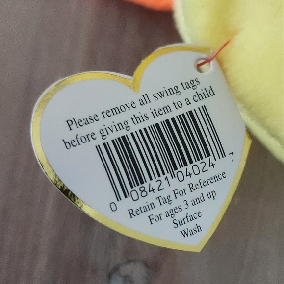 🦆 Ty Beanie Baby “Quackers” & Teenie Beanie “Quacks” Duck Set – 1993 Vintage - Picture 8 of 16